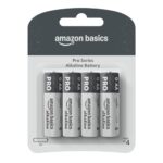 Amazon Basics Pro Series AA Alkaline Battery | Pack of 4 | for High Drain Devices | Toys, Digital Camera, Electric Toothbrush