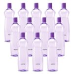 MILTON Pacific 1000 Pet Water Bottles, 1 Litre Each, Set of 12, Purple | BPA Free | Leak Proof | Office| Gym | Home | Kitchen | Travel | Hiking | Treking | Reusable
