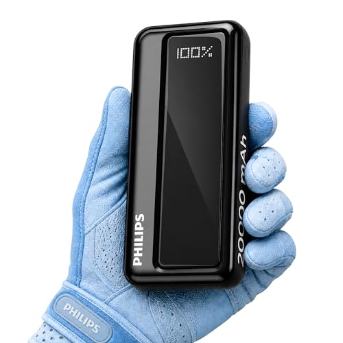 Philips 20000mAh 22.5W Fast Charging Power Bank (Slate Black) with Digital LED Display | Type-C & USB-A Input/Output | 3 Output Ports | Lithium Polymer | Portable for Mobile, Tablet & Earbuds