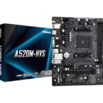 ASRock A520M-HVS AMD A520 Micro ATX Motherboard | AM4 Socket | DDR4 4733+ OC | Ultra M.2 PCIe Gen3 x4 | HDMI 4K | USB 3.2 Gen1