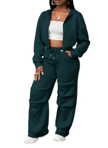Q – RIOUS Women’s Baggy Mid Waisted Lounge Sweat Pants with Drawstring Athletic Flared Joggers with Pockets (Teal_34)