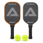 DRALLY 16mm Pickleball Paddle, Fiberglass Surface, Control-First Design, Non-Slip Soft Rubber Grip, Pickle Ball Racket for consistent & Controlled Play (2 16MM Paddles + 2 Balls Combo)