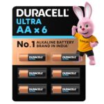 Duracell Ultra Alkalline AA Battery, Pack of 6, High-Drain Devices, Digital Camera, Toys, Electric Toothbrush, Smart Locks