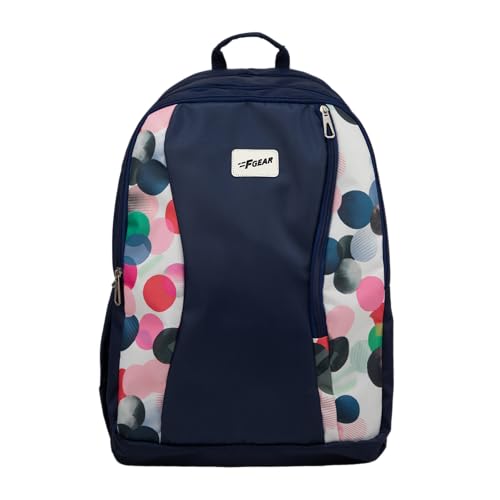 F Gear Nitro Navy 38L School Backpack|3 Compartments, 1 Front Pocket with bottle holder|Airflow Back Panel| Soft Touch|Ergonomic Design, Lightweight & Durable for School, College, Work & Daily use
