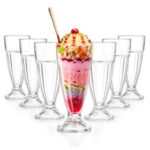 CELLO Falooda Glass Set of 6 Pcs 300ml, Transparent | Freezer & Fridge Safe, Leadfree Dishwasher Safe Toughened Crystal Clear Glasses Set for Drinking Juice Milkshake Cocktail Mocktail Coldrinks Soda