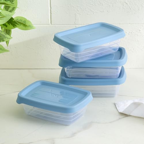 Home Centre |Euphoria Valiant Set of 4 Polypropylene Storage Containers – 150ml|Food Storage|Storage and Containers|Containers and Jars|Blue
