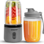 SUPERSTUD Blender Juicer Mixer Rechargeable Portable Smoothie Blender 40 W Mixer Blender(BLENDXJET | 2 Jars | Grey)