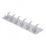KBS Self Adhesive PVC Wall Hanger 6 Hook Sticker Transparent for Hanging Clothes,Towel,Key Home Kitchen Tools Office Bathroom Bedroom Products Door Multipurpose Organizers Accessories Items