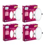 PHILIPS 15W Round AP Plus UltraGlow LED DL Recessed LED Panel Ceiling Light (Pack of 4,Warm White)-Plastic