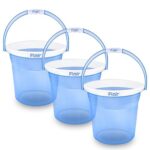 FLAIR Estella Crystal 14 LTR T.Blue Set of 3 I Plastic Bathroom Bucket | Strong and Durable Water Storage Bucket | Sturdy and Easy Grip Handle | Ideal for Bathing and Everyday Use