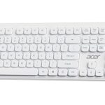 Acer SoftKey Pro Wireless Keyboard | 2.4GHz USB Connectivity | Full-Size 108-Key Layout with Numeric Keypad | Silent Round Keys | Slim Minimalist Design | Windows & iOS | White | AAA Battery Included