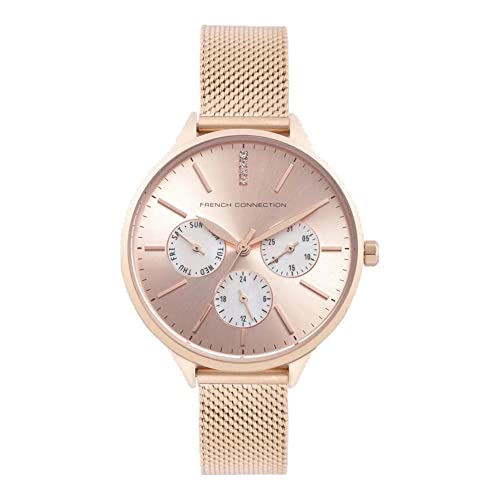 French Connection Analog Rose Gold Dial Women’s Watch-FC150RGM