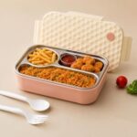 Crezora Aroma Insulated Stainless Steel Lunch Box with Clip Lock Lid, Airtight, Leak-Proof, Lightweight, 650 ml, for Office, School, Picnic and Travelling
