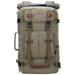 WITZMAN Canvas Backpack for Man Vintage Travel Backpack Large Laptop Backpack Convertible Shoulder Rucksack(A519-2 Army Green)