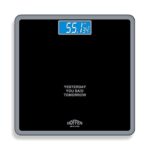 Hoffen (Made In India) Thick Tempered Glass Digital Electronic LCD Personal Body Weight Machine for Body Weight Fitness (HO-18-Black) with Two Years Warranty
