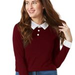 EYEBOGLER Women’s Cute Crop Top Long Sleeve Solid Color T-Shirt Regular Fitted Crop Tops|L-T352-WRWH