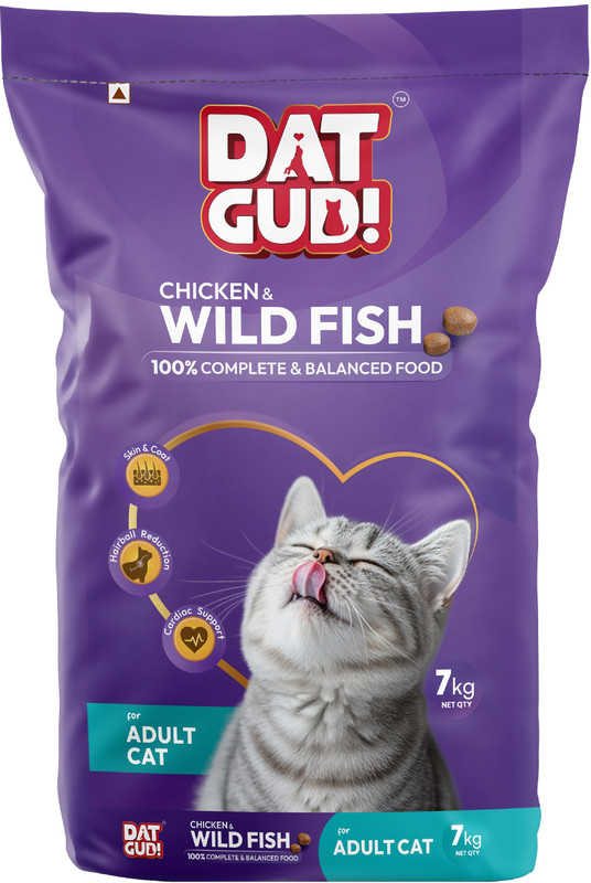 DatGud DatGud Adult Dry Cat Food, Chicken & Wild Fish with Antarctic Krill Fish 7 kg Dry Adult Cat Food