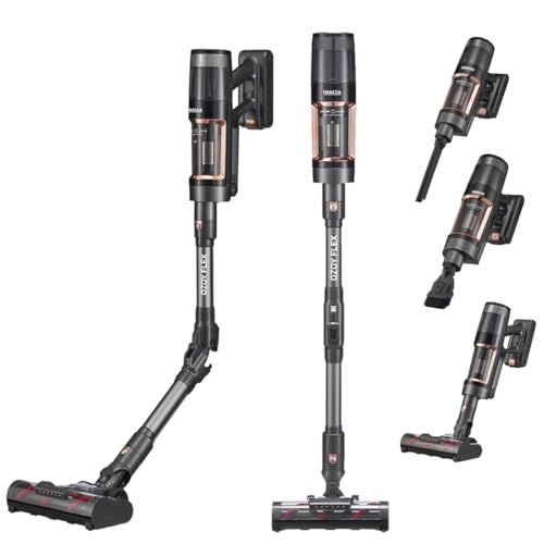 INALSA Cordless Stick Vacuum Cleaner 350W|28KPA Suction|Digital Touch Display|3Speed Control|Flexible 180°Rotation|Motorised BigTurbo Brush&LED Light|1000 ML Dust Tank|3 Layer filteration(Ozoy Flex)