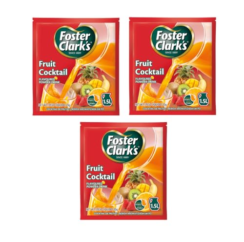 Foster Clark Fruit Cocktail Flavored Powder Drink 20g Packet – Makes 1.5L (3 x 20g) | Imported Drink Mixes | Rich Beverage Mix for Instant Refreshment