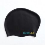 Burnlab Silicone Swimming Cap for Long Hair, Comfortable Fit for Pool Use, Adult (Black)