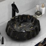 Plantex Ceramic Basin for Bathroom/Table Top Wash Basin/Washbasin for Living Room, Restaurant (Marble Finish, 17 x 15 x 6 Inch)