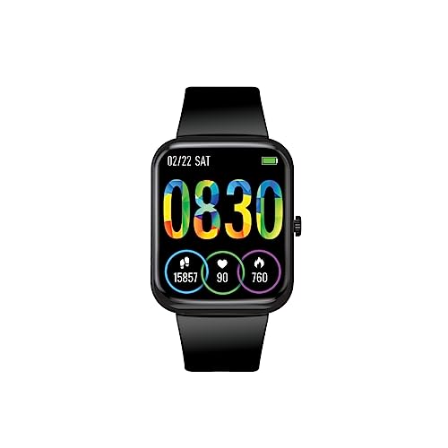 Promate Xwatch-B18 Fitness Smart Watch, 1.8″ Display, Black Bluetooth Calling, IP67 Water Resistant, Voice Assistant, 15 Days Battery Life, 27 Sports Modes