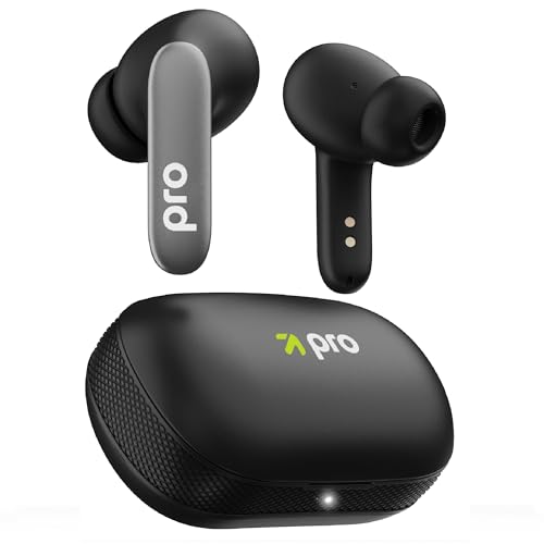 GOBOULT Y1 Pro Ear Buds Wireless 60H Playtime, 4 Mics Calling, 45ms Low Latency Gaming, Made in India,13mm Bass Driver Earbuds Buds TWS Bluetooth Wireless Earphone (Jet Black)