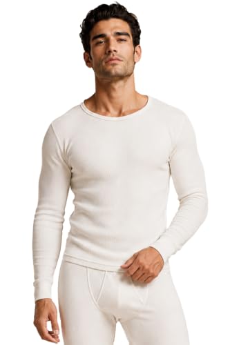 Van Heusen Men Thermal Top – Merino Wool Blend – Warmtech, Full Sleeve, Extra Warm_71021_Ivory_XL