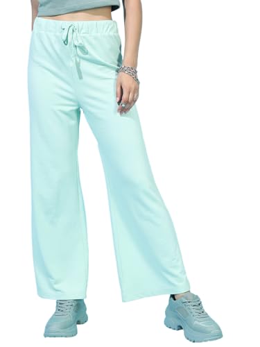Tokyo Talkies Women Gorgeous Green Solid Bootcut Track Pant