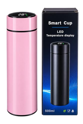 Smart Cup LED Temperature Display Water Bottle – 500 ml | Pink Colour | Double-Wall Stainless Steel Vacuum Bottle | Digital Touch-Lid Temp Screen | Hot & Cold Insulation | Gift & Daily Use