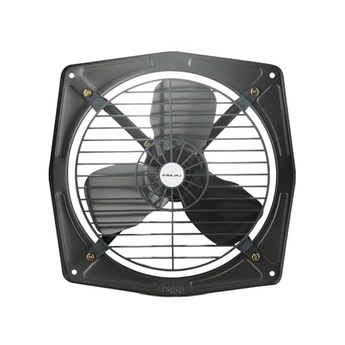 Bajaj Bahar Fresh 225 MM Exhaust Fan | Strong Metal Body And Blades | Noiseless Operations | Rust Proof Body And Blades | 2 Yr Warranty 【Metallic Grey】