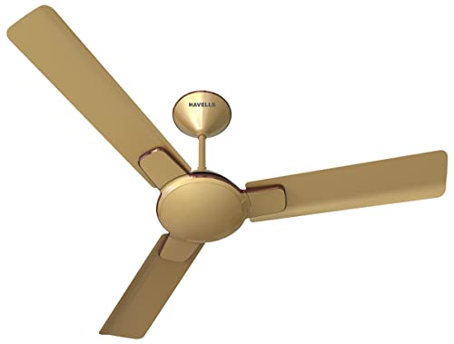 Havells Enticer Premium Design 1200 mm Ceiling Fan| High Air Delivery| Hi Speed| Wider Blades| 100% Copper Winding Motor| Metallic Finish for Living & Bedroom Interiors| Dust Resistant (Beige Copper)