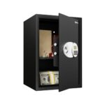 Amazon Basics Digital Safe With Keypad | Metal Safe Locker with LCD Display for Home, Office, Hotel | Gross Capacity – 58L (Net – 51L), Black