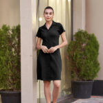 Selvia Women A-line Black Knee Length Dress