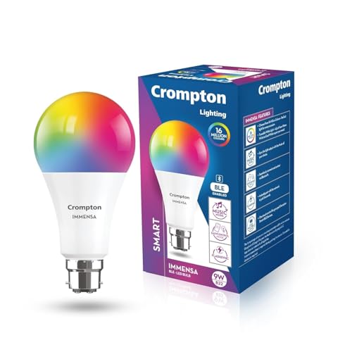 Crompton Immensa 9W Bluetooth Smart LED Bulb B22 | 16M Colours, Pack of 1