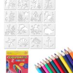 24Pcs Stencils for Craft and Art, Wooden Stencils for Kids, Stencils for Kids, Wooden Painting Templates for Kids, Drawing Board for Home and Travel, Ideal for DIY Projects and Creative Art (White)