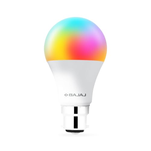 Bajaj 9W Smart LED Bulb |Bluetooth enabled B22D |16 million colors | Energy Efficient | Long Life & 240 Volts | 1 Year – Warranty (Pack Of 1 & Multicolour)