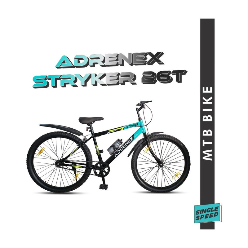 Adrenex Stryker 26T | 85% Pre- Assembled | 26 T (inch) Mountain Cycle(Single Speed, Blue, Black, Rigid)