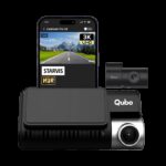Qubo Smart Dashcam Pro 3K + Rear Dashboard, In-car Camera System(2 Camera, Front: 2592 x 1944p (3K UHD), Rear: 1920 x 1080p (Full HD))