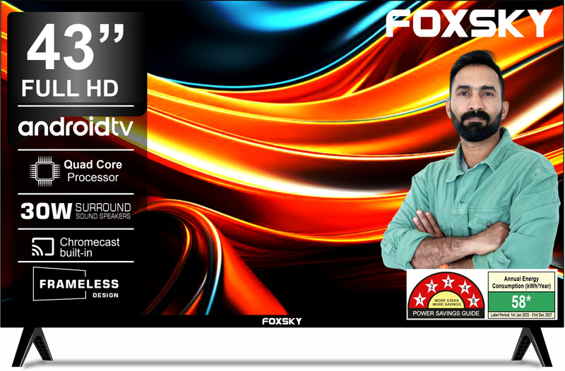 Foxsky 109 cm (43 inch) Full HD LED Smart Android TV(43FS-VS//43FSFHS)