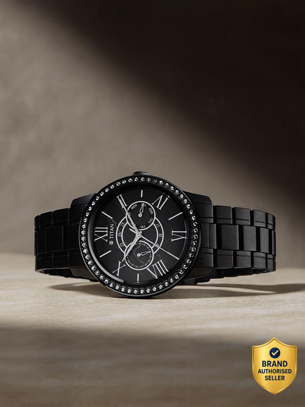Titan Royale Titan Royale Multifunction Black Dial Black Stainless Steel Strap Analog Watch – For Men