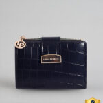 LINO PERROS Women Casual Black Artificial Leather Wallet(6 Card Slots)