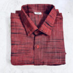 R N Enterprises Men Self Design Casual Maroon Shirt