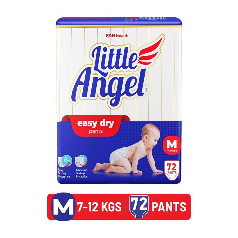 Little Angel Easy Dry Pant Diapers – M(72 Pieces)