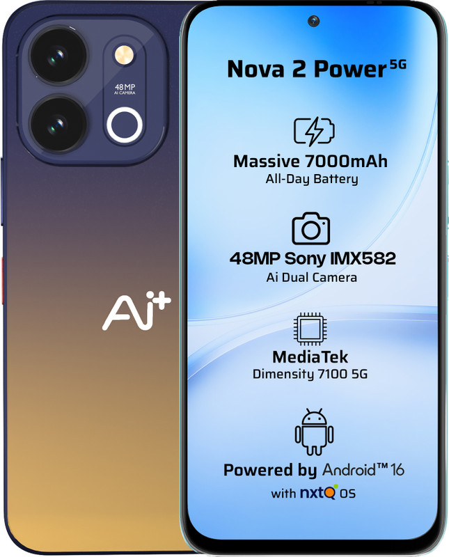 Ai+ Nova 2 Power 5G (Golden Blue Fusion, 128 GB)(6 GB RAM)