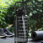 BELLERBIRD Motivational bottle 2000ml Black 2000 ml Plastic Bottle(Pack of 1, Black)