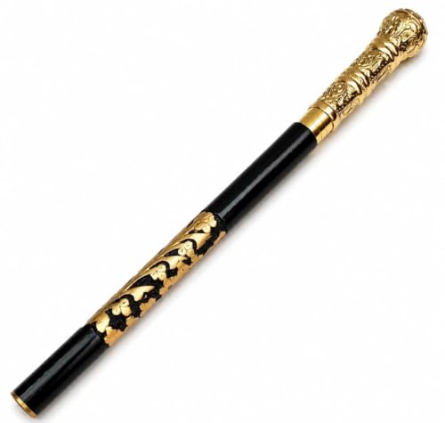 Brass Victorian Knob Handle Black Wood Walking Cane Stick by Global Collection ⁵