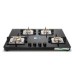 Glen 4 Burner Ultra Slim Premium Gas Stove | Auto Ignition | 8 MM Toughened Glass | 360 Revolving Inlet Nozzle | Forged Brass Burners | 2 years standard and 5 years glass Warranty | 1074USBL75