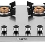 Haute Evoque series 3.0 4Burner Manual Stove | 2MM Stainless Steel | ISI Certified |Door Step Service |10 – Year warranty by Haute Home