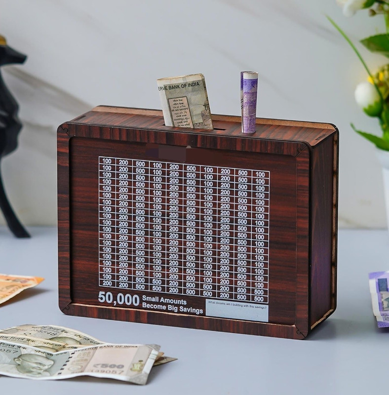 noorr Money box for big savings(7 cm X 20 cm, Brown)
